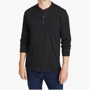 Rag & Bone Classic Henley Large cotton black preppy minimalist casual golf